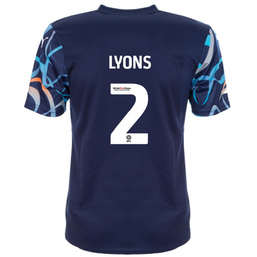 Niño Fútbol Camiseta Andy Lyons #2 Azul Marino 2ª Equipación 2024/25 México