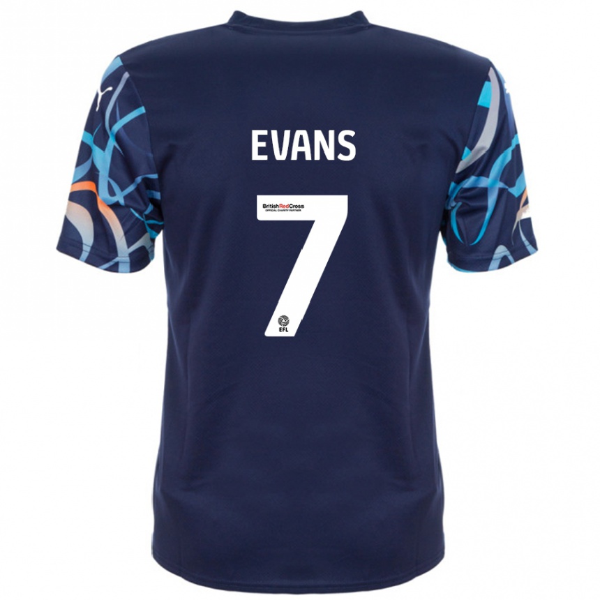 Niño Fútbol Camiseta Lee Evans #7 Azul Marino 2ª Equipación 2024/25 México