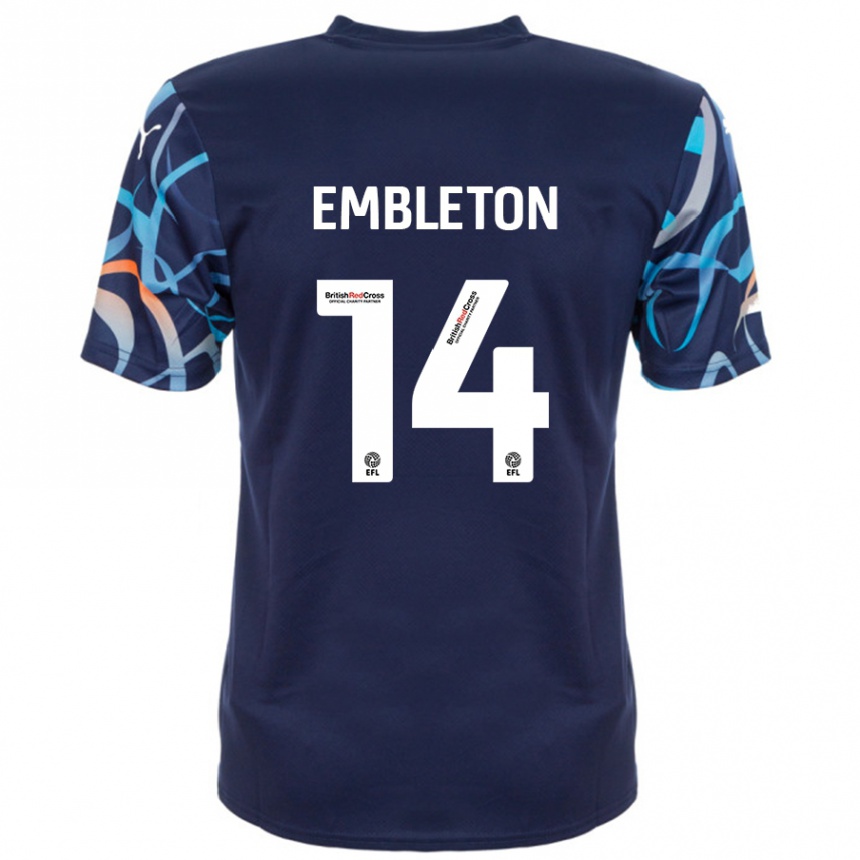 Niño Fútbol Camiseta Elliot Embleton #14 Azul Marino 2ª Equipación 2024/25 México