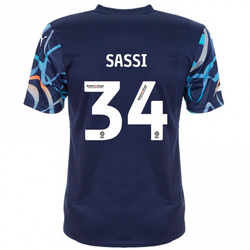 Niño Fútbol Camiseta Dan Sassi #34 Azul Marino 2ª Equipación 2024/25 México