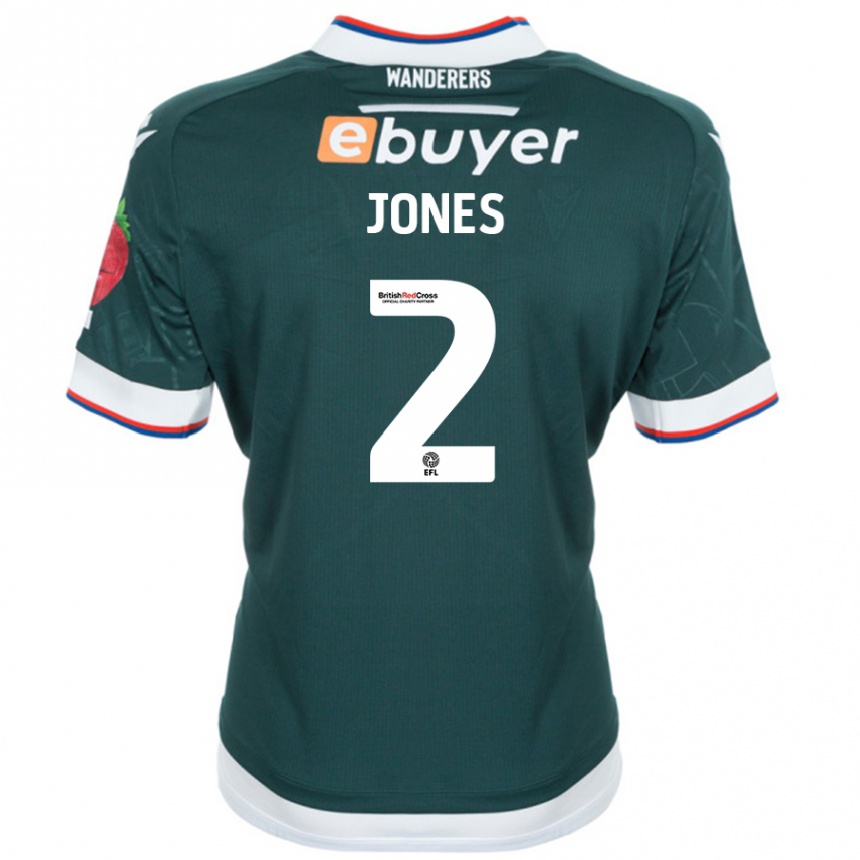 Niño Fútbol Camiseta Gethin Jones #2 Verde Oscuro 2ª Equipación 2024/25 México