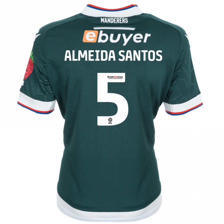 Niño Fútbol Camiseta Ricardo Santos #5 Verde Oscuro 2ª Equipación 2024/25 México