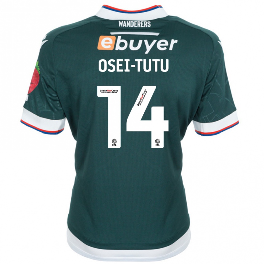 Niño Fútbol Camiseta Jordi Osei-Tutu #14 Verde Oscuro 2ª Equipación 2024/25 México