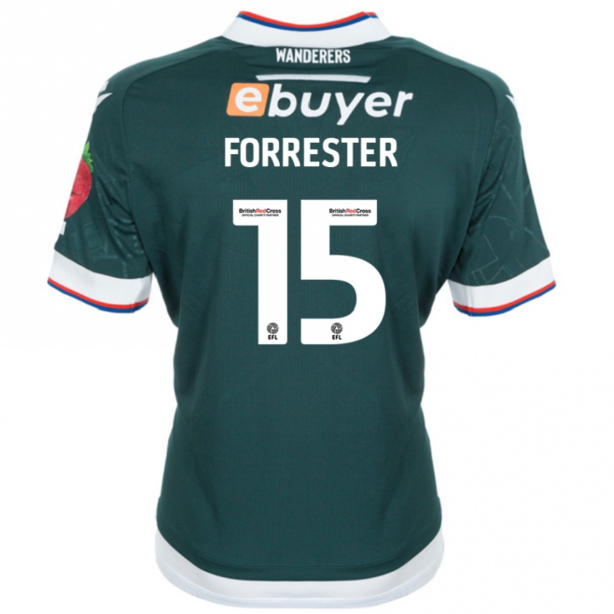 Niño Fútbol Camiseta Will Forrester #15 Verde Oscuro 2ª Equipación 2024/25 México