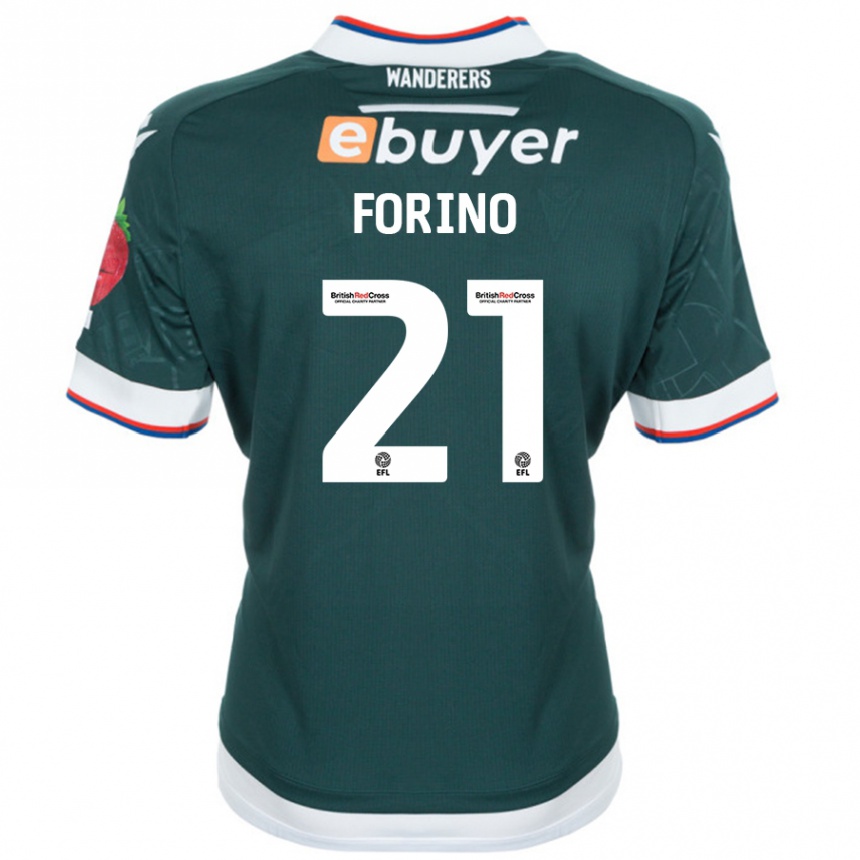 Niño Fútbol Camiseta Chris Forino #21 Verde Oscuro 2ª Equipación 2024/25 México