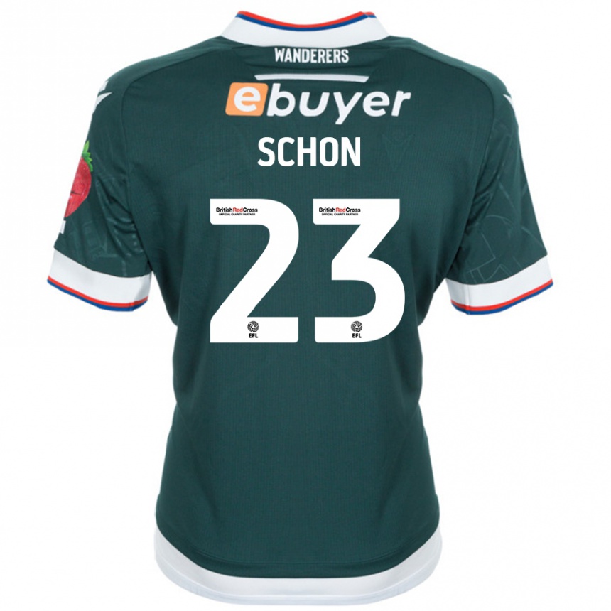 Niño Fútbol Camiseta Szabolcs Schön #23 Verde Oscuro 2ª Equipación 2024/25 México