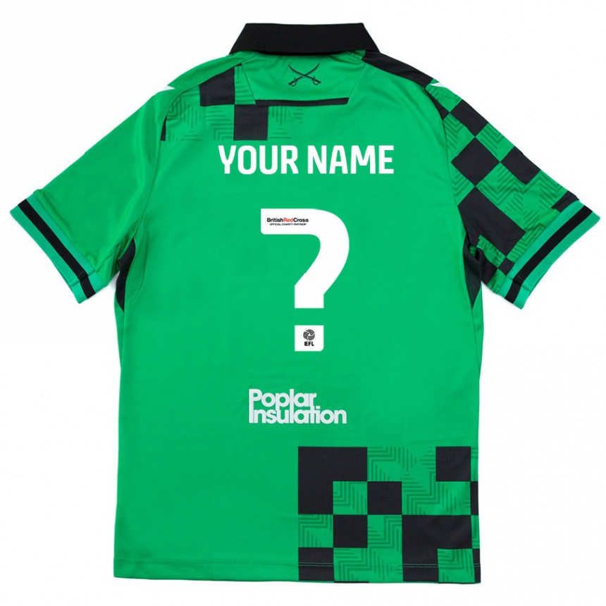 Niño Fútbol Camiseta Su Nombre #0 Verde Negro 2ª Equipación 2024/25 México