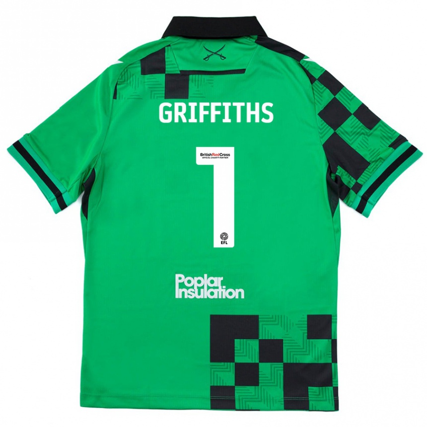 Niño Fútbol Camiseta Josh Griffiths #1 Verde Negro 2ª Equipación 2024/25 México