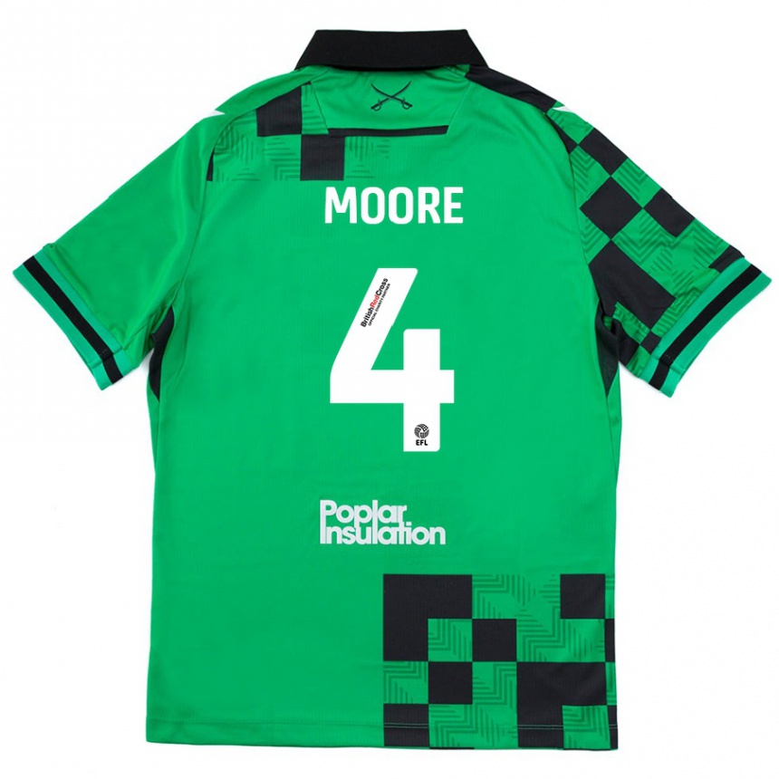 Niño Fútbol Camiseta Taylor Moore #4 Verde Negro 2ª Equipación 2024/25 México