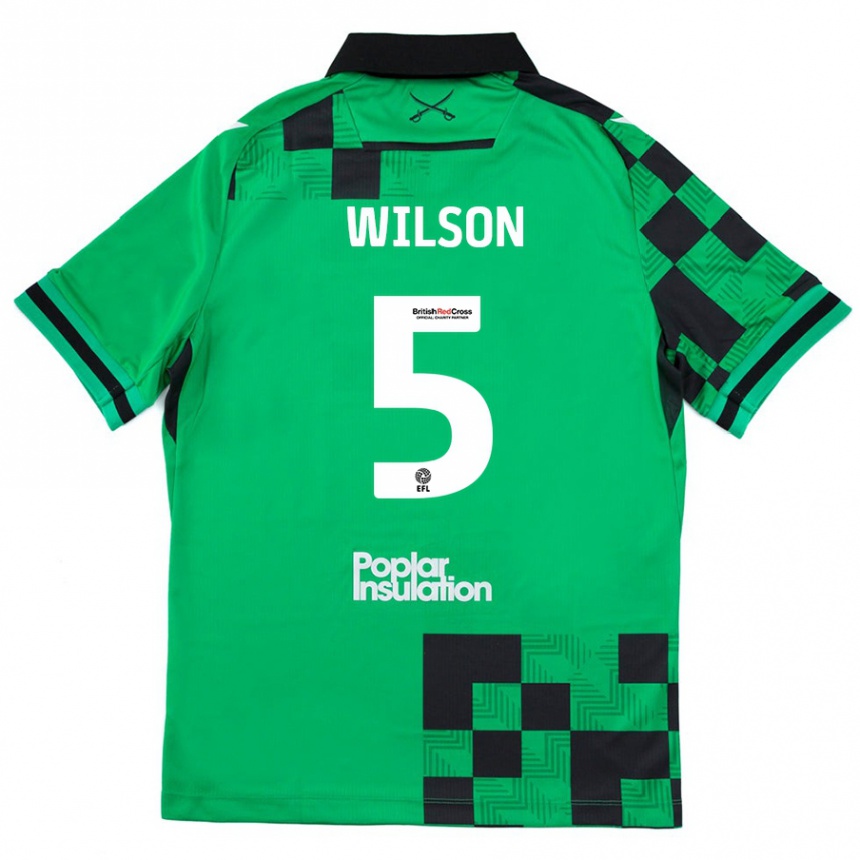 Niño Fútbol Camiseta James Wilson #5 Verde Negro 2ª Equipación 2024/25 México