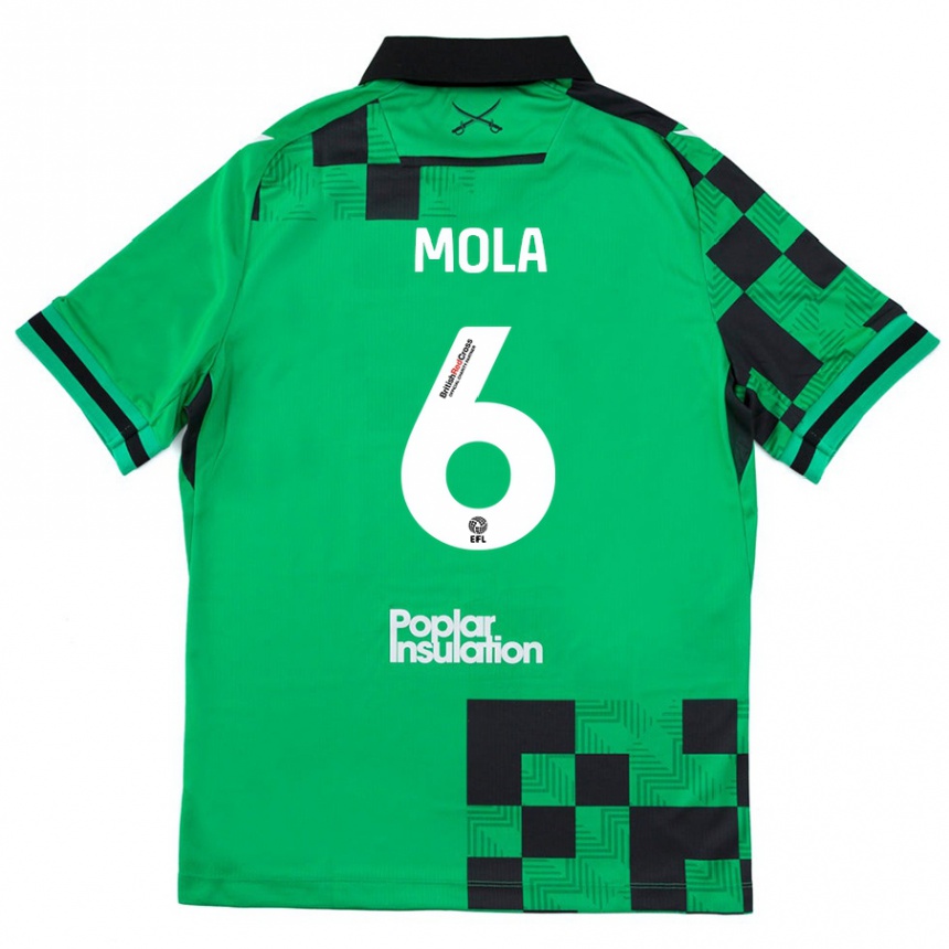 Niño Fútbol Camiseta Clinton Mola #6 Verde Negro 2ª Equipación 2024/25 México