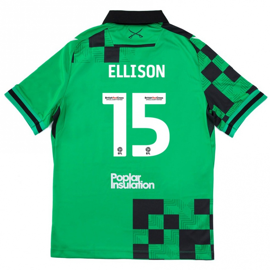 Niño Fútbol Camiseta Dan Ellison #15 Verde Negro 2ª Equipación 2024/25 México