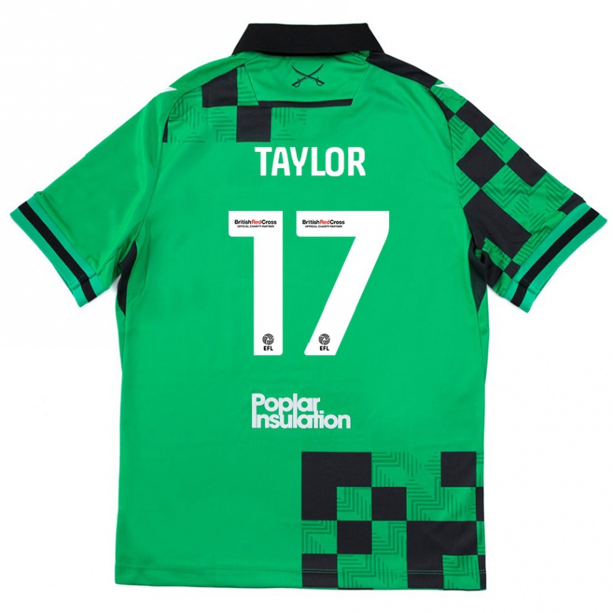 Niño Fútbol Camiseta Connor Taylor #17 Verde Negro 2ª Equipación 2024/25 México