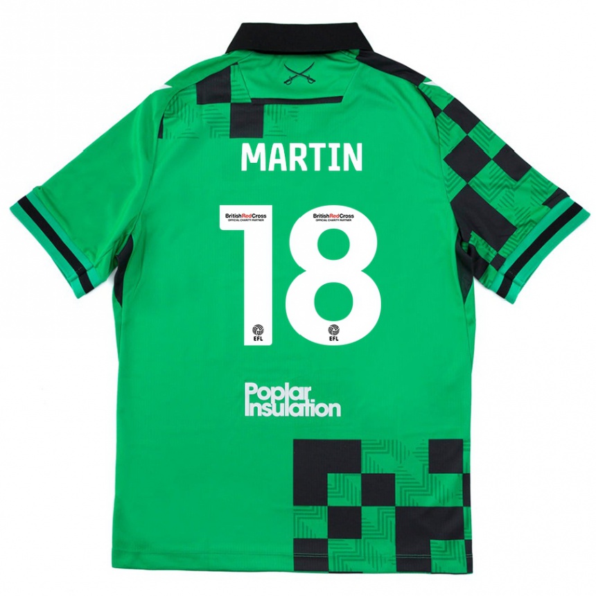 Niño Fútbol Camiseta Chris Martin #18 Verde Negro 2ª Equipación 2024/25 México