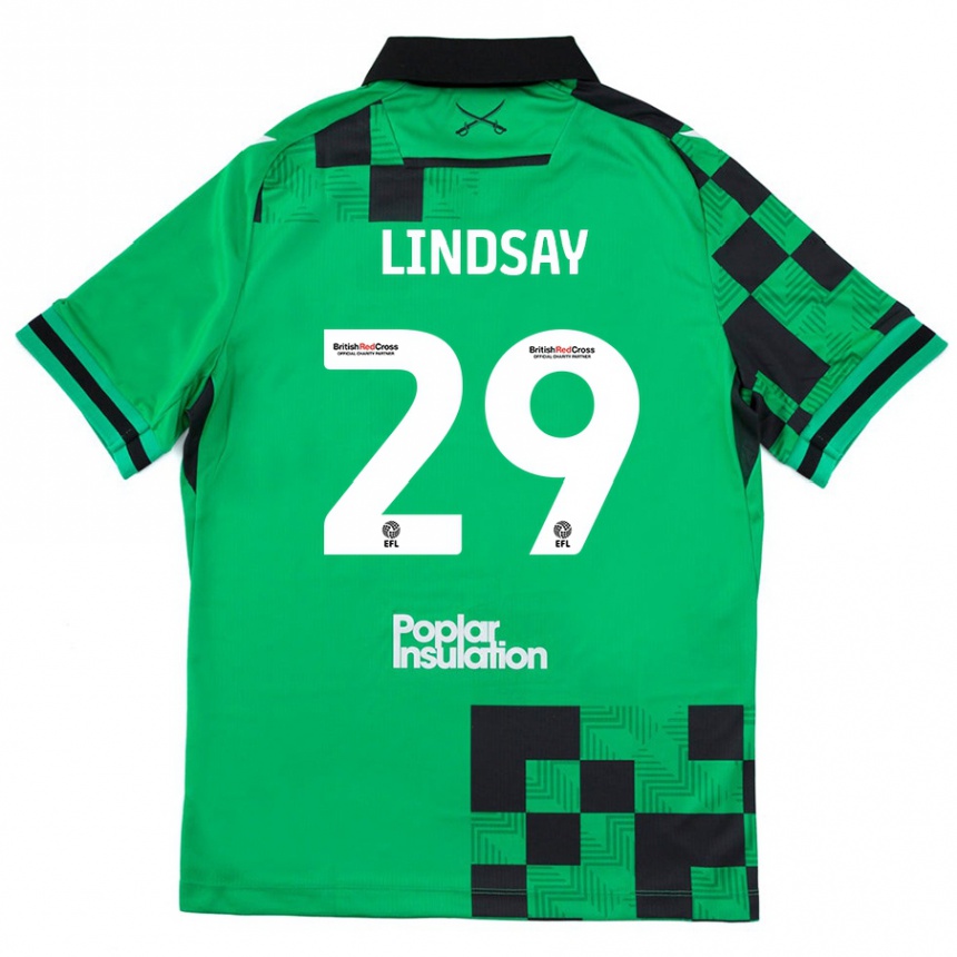 Niño Fútbol Camiseta Jamie Lindsay #29 Verde Negro 2ª Equipación 2024/25 México