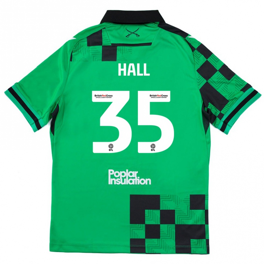 Niño Fútbol Camiseta Matt Hall #35 Verde Negro 2ª Equipación 2024/25 México