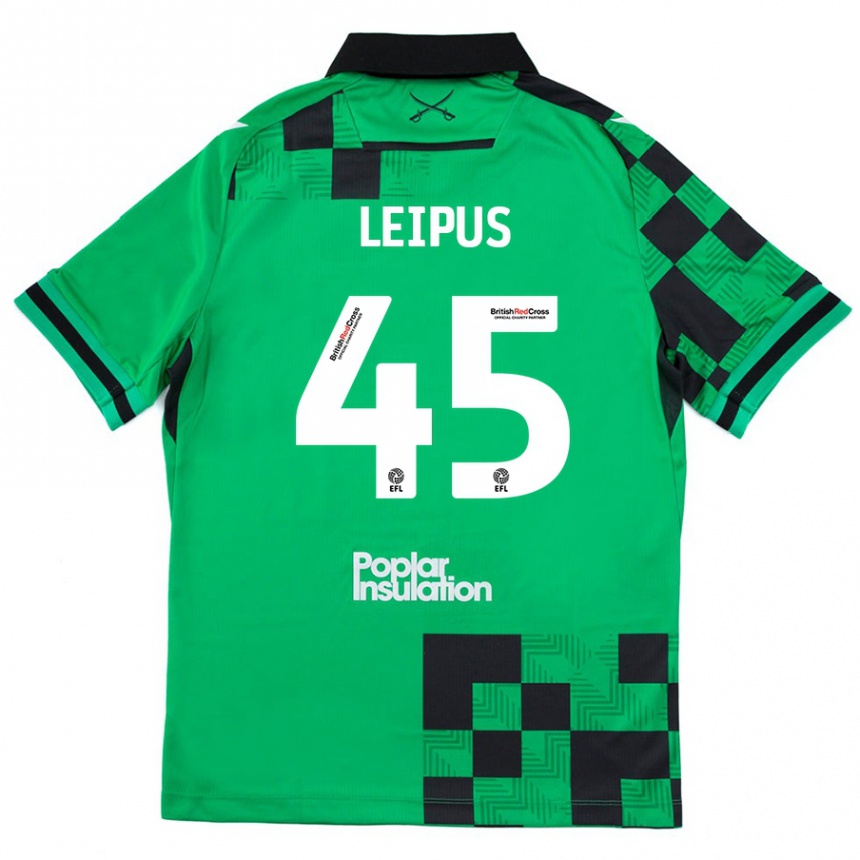 Niño Fútbol Camiseta Brooklyn Leipus #45 Verde Negro 2ª Equipación 2024/25 México