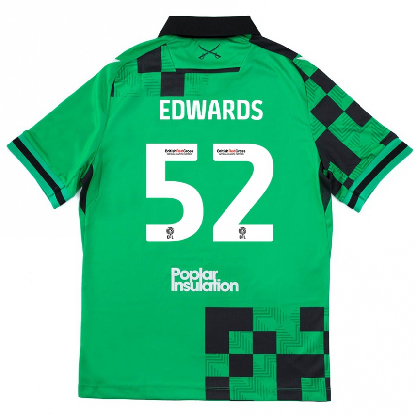 Niño Fútbol Camiseta Max Edwards #52 Verde Negro 2ª Equipación 2024/25 México