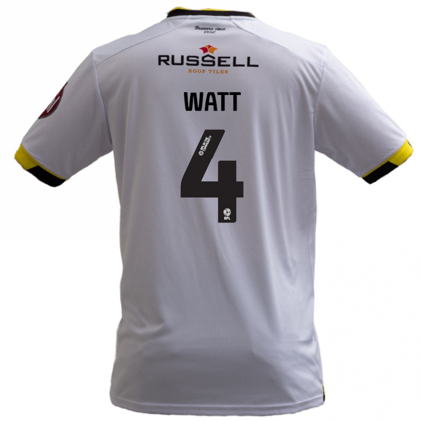 Niño Fútbol Camiseta Elliot Watt #4 Blanco 2ª Equipación 2024/25 México