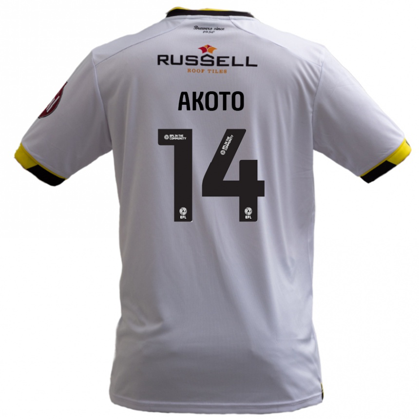 Niño Fútbol Camiseta Nick Akoto #14 Blanco 2ª Equipación 2024/25 México