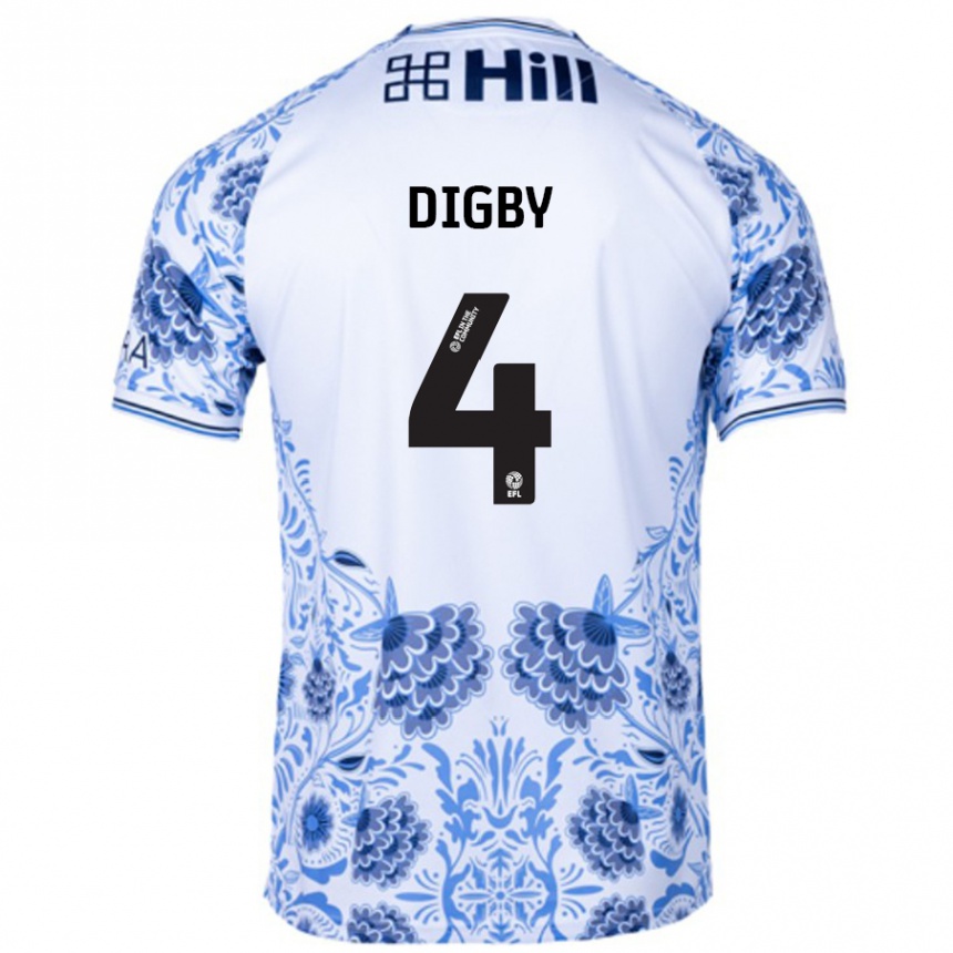 Niño Fútbol Camiseta Paul Digby #4 Blanco Azul 2ª Equipación 2024/25 México