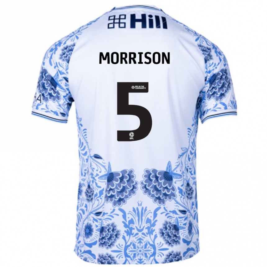 Niño Fútbol Camiseta Michael Morrison #5 Blanco Azul 2ª Equipación 2024/25 México