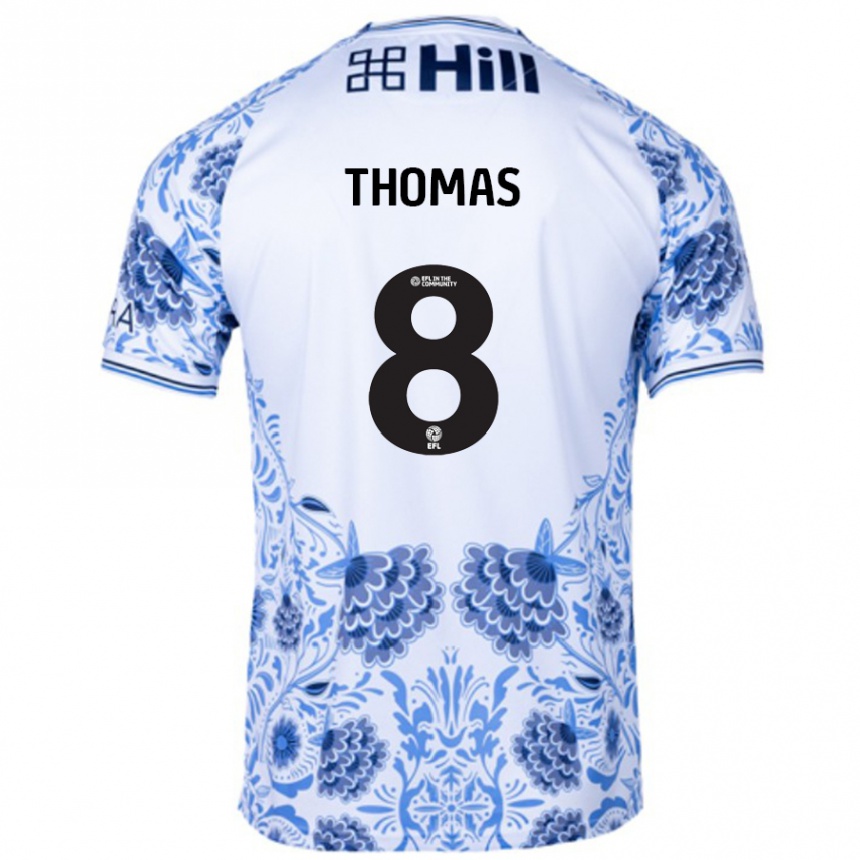 Niño Fútbol Camiseta George Thomas #8 Blanco Azul 2ª Equipación 2024/25 México