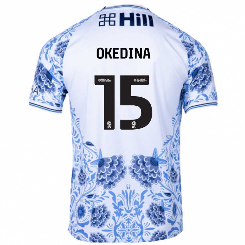 Niño Fútbol Camiseta Jubril Okedina #15 Blanco Azul 2ª Equipación 2024/25 México