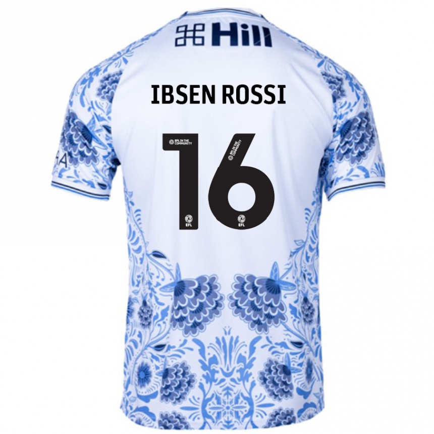 Niño Fútbol Camiseta Zeno Ibsen Rossi #16 Blanco Azul 2ª Equipación 2024/25 México