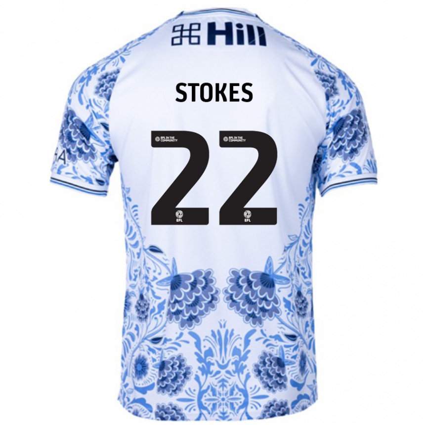 Niño Fútbol Camiseta Josh Stokes #22 Blanco Azul 2ª Equipación 2024/25 México