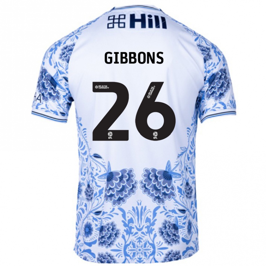 Niño Fútbol Camiseta James Gibbons #26 Blanco Azul 2ª Equipación 2024/25 México