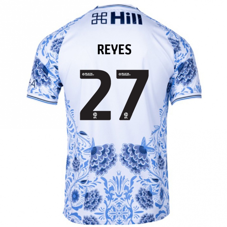 Niño Fútbol Camiseta Vicente Reyes #27 Blanco Azul 2ª Equipación 2024/25 México