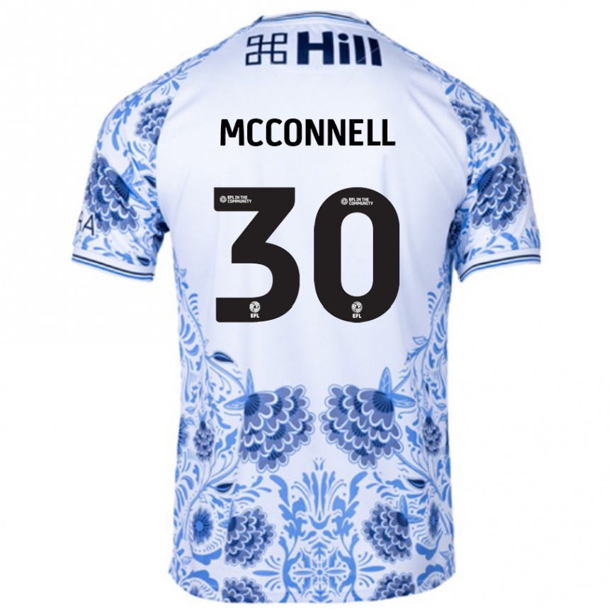 Niño Fútbol Camiseta Glenn Mcconnell #30 Blanco Azul 2ª Equipación 2024/25 México