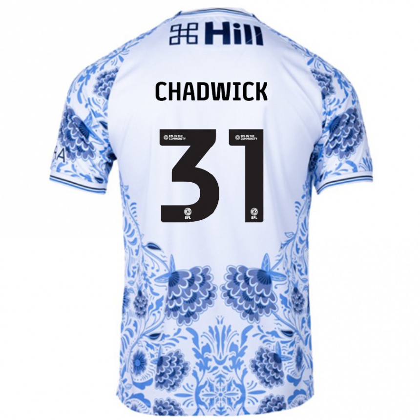 Niño Fútbol Camiseta Louis Chadwick #31 Blanco Azul 2ª Equipación 2024/25 México