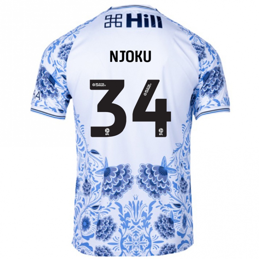 Niño Fútbol Camiseta Brandon Njoku #34 Blanco Azul 2ª Equipación 2024/25 México