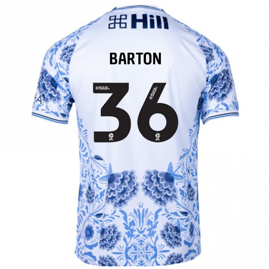 Niño Fútbol Camiseta Dan Barton #36 Blanco Azul 2ª Equipación 2024/25 México