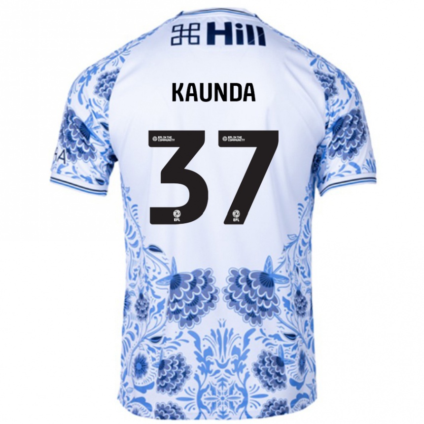 Niño Fútbol Camiseta Amaru Kaunda #37 Blanco Azul 2ª Equipación 2024/25 México