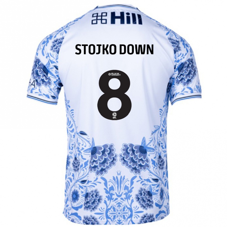 Niño Fútbol Camiseta Alysha Stojko-Down #8 Blanco Azul 2ª Equipación 2024/25 México