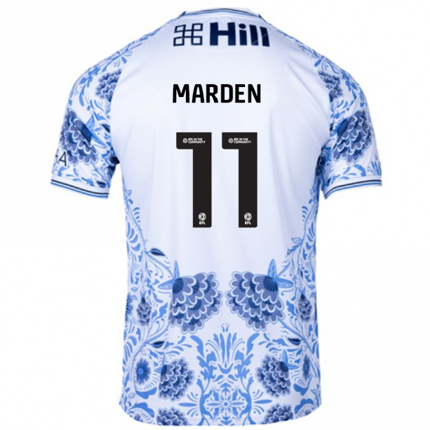 Niño Fútbol Camiseta Ella Marden #11 Blanco Azul 2ª Equipación 2024/25 México