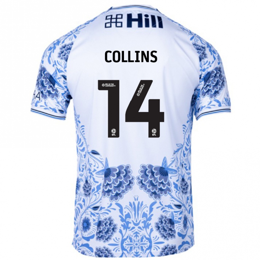 Niño Fútbol Camiseta Natasha Collins #14 Blanco Azul 2ª Equipación 2024/25 México