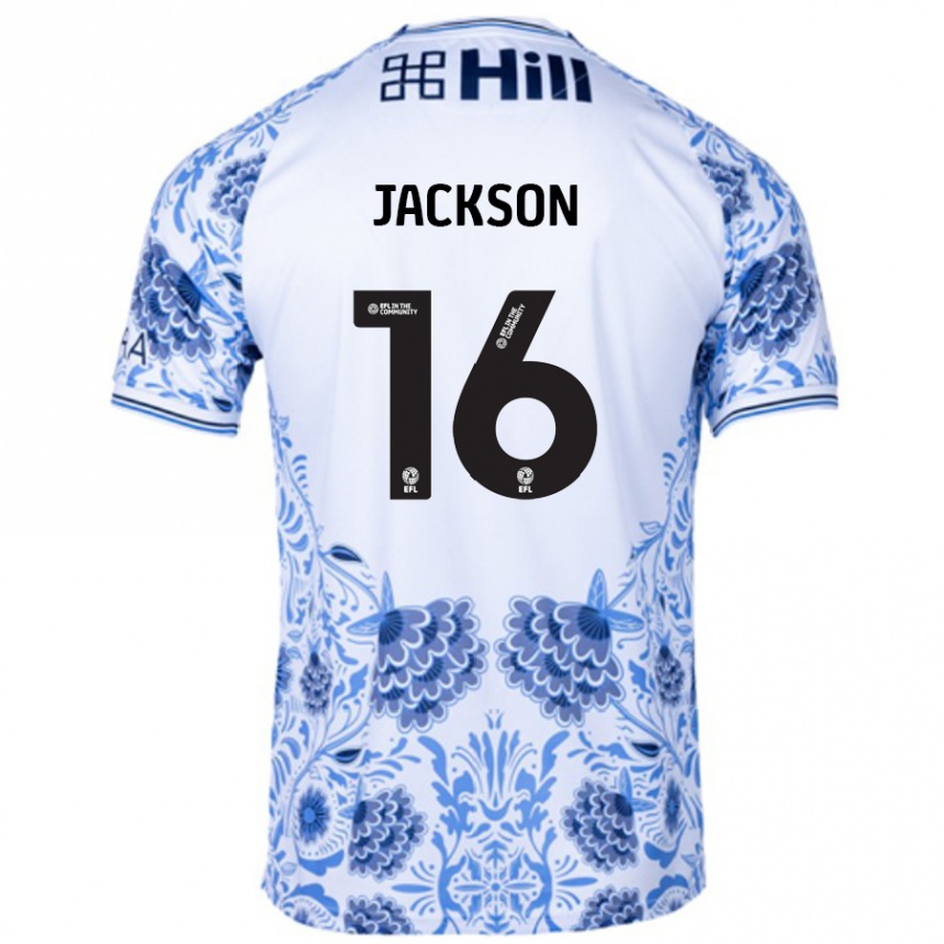 Niño Fútbol Camiseta Abbie Jackson #16 Blanco Azul 2ª Equipación 2024/25 México