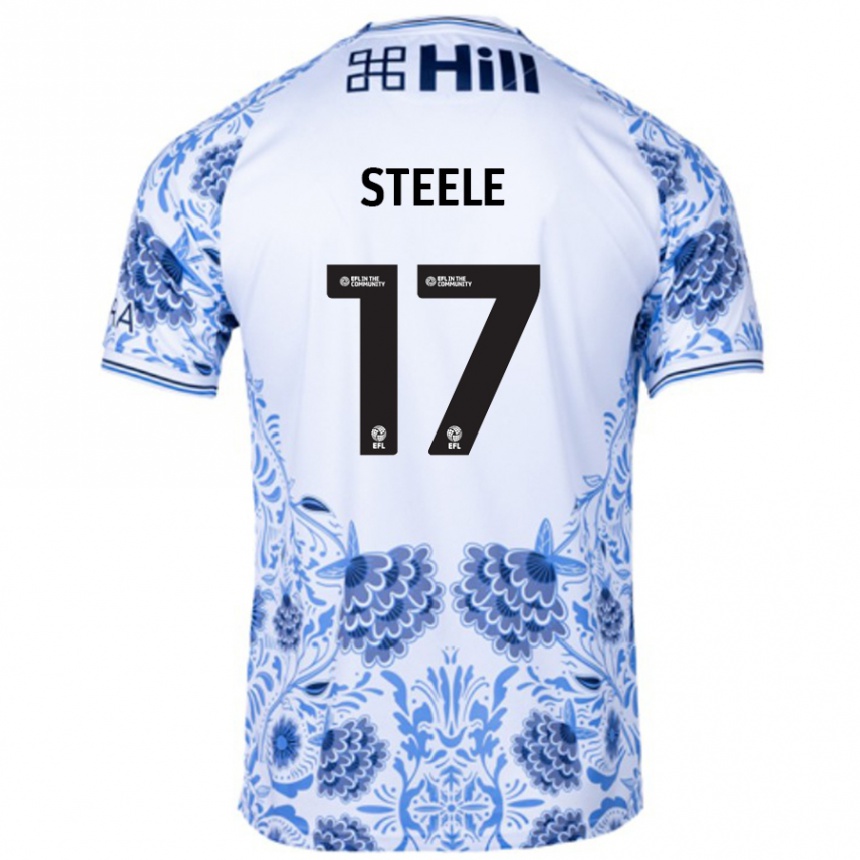 Niño Fútbol Camiseta Fran Steele #17 Blanco Azul 2ª Equipación 2024/25 México