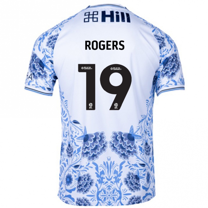 Niño Fútbol Camiseta Beatrice Rogers #19 Blanco Azul 2ª Equipación 2024/25 México