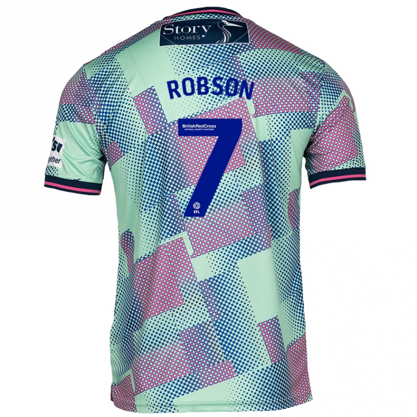 Niño Fútbol Camiseta Ethan Robson #7 Verde 2ª Equipación 2024/25 México