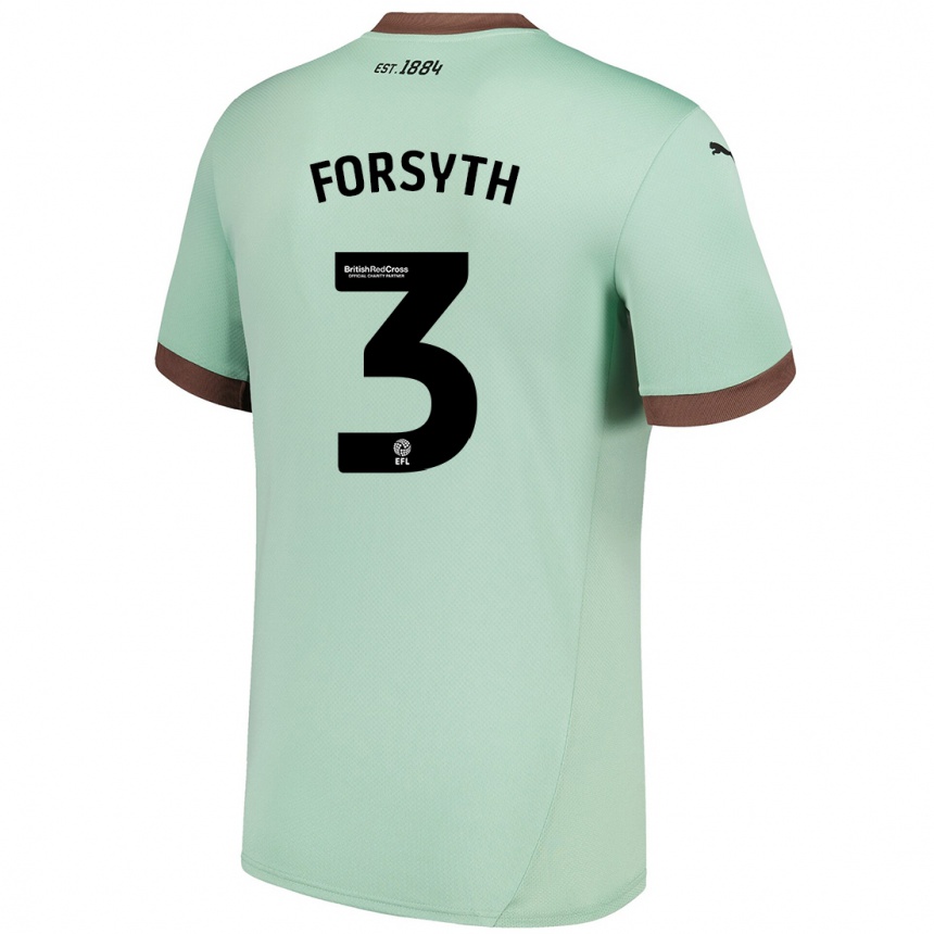 Niño Fútbol Camiseta Craig Forsyth #3 Verde Pálido 2ª Equipación 2024/25 México