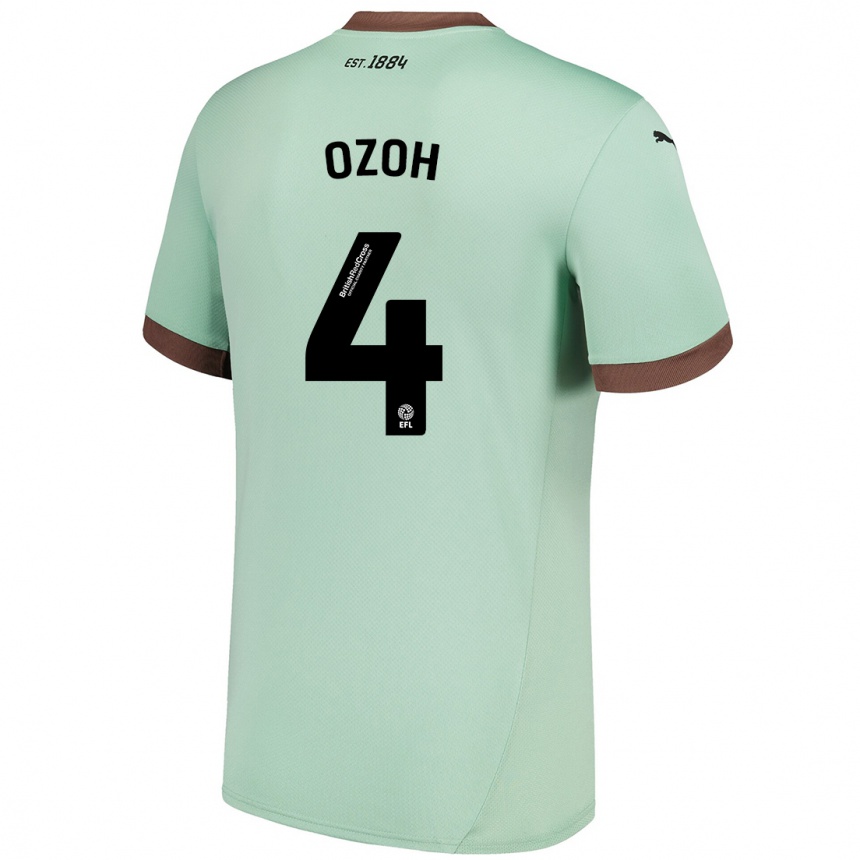 Niño Fútbol Camiseta David Ozoh #4 Verde Pálido 2ª Equipación 2024/25 México