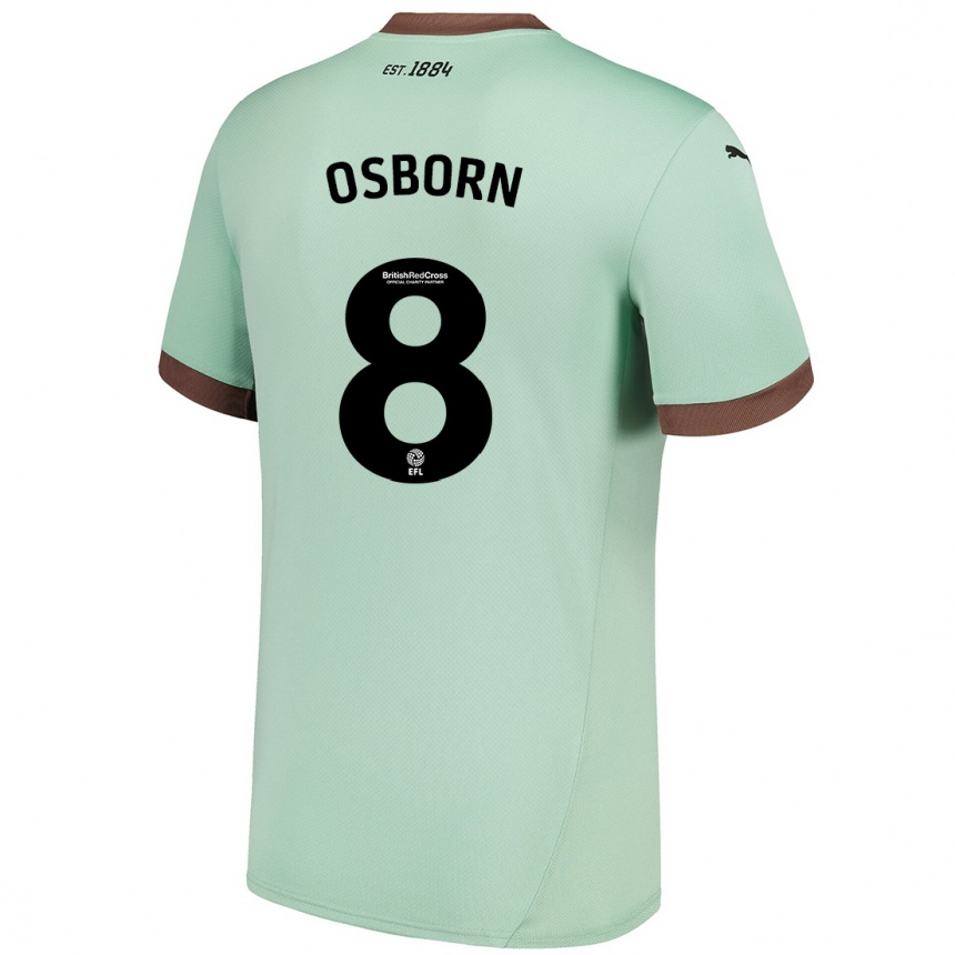 Niño Fútbol Camiseta Ben Osborn #8 Verde Pálido 2ª Equipación 2024/25 México