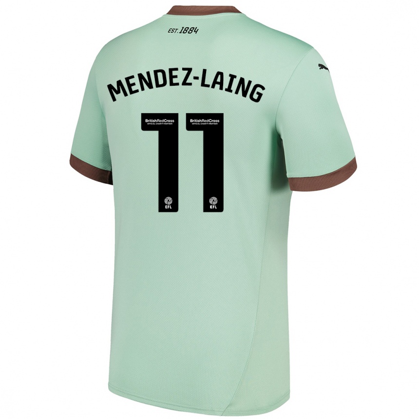 Niño Fútbol Camiseta Nathaniel Méndez-Laing #11 Verde Pálido 2ª Equipación 2024/25 México