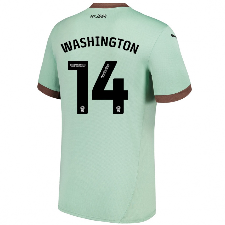 Niño Fútbol Camiseta Conor Washington #14 Verde Pálido 2ª Equipación 2024/25 México