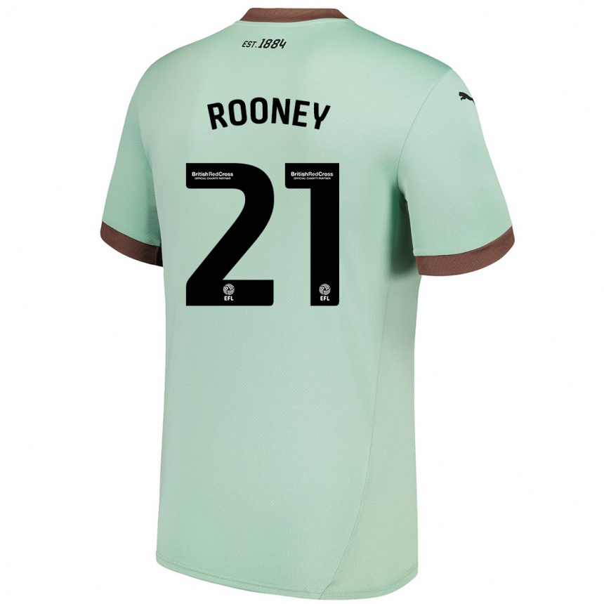 Niño Fútbol Camiseta Jake Rooney #21 Verde Pálido 2ª Equipación 2024/25 México